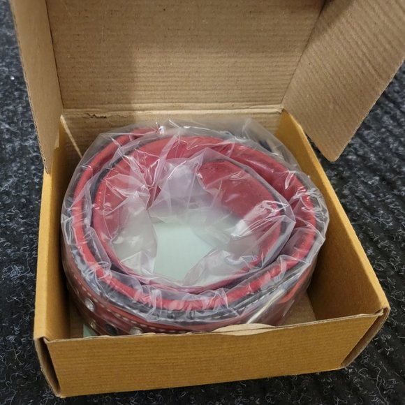 BlazingPaws Barrington Luxury Crystal Red Leather Dog Collar XXL - Picture 2 of 5